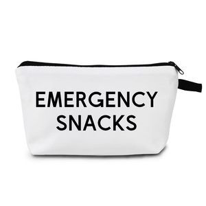 "emergency Snacks Letter Print Cosmetic Bag Office Survival Gift For Birthdays💞